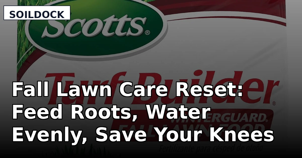 Fall Lawn Care Reset: Feed Roots, Water Evenly, Save Your Knees