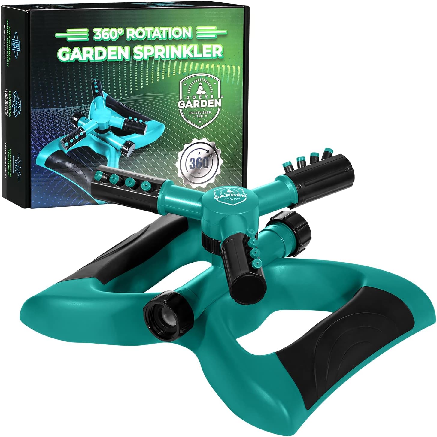 Sprinklers for Yard - 360° Rotating Lawn Sprinkler, Heavy Duty Weighted
