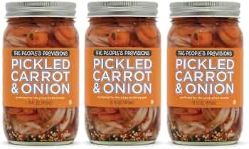 The People's Provisions - Pickled Carrot & Onion 16oz - Taqueria Style Pickled Sliced Carrots and Onions (3-pack)
