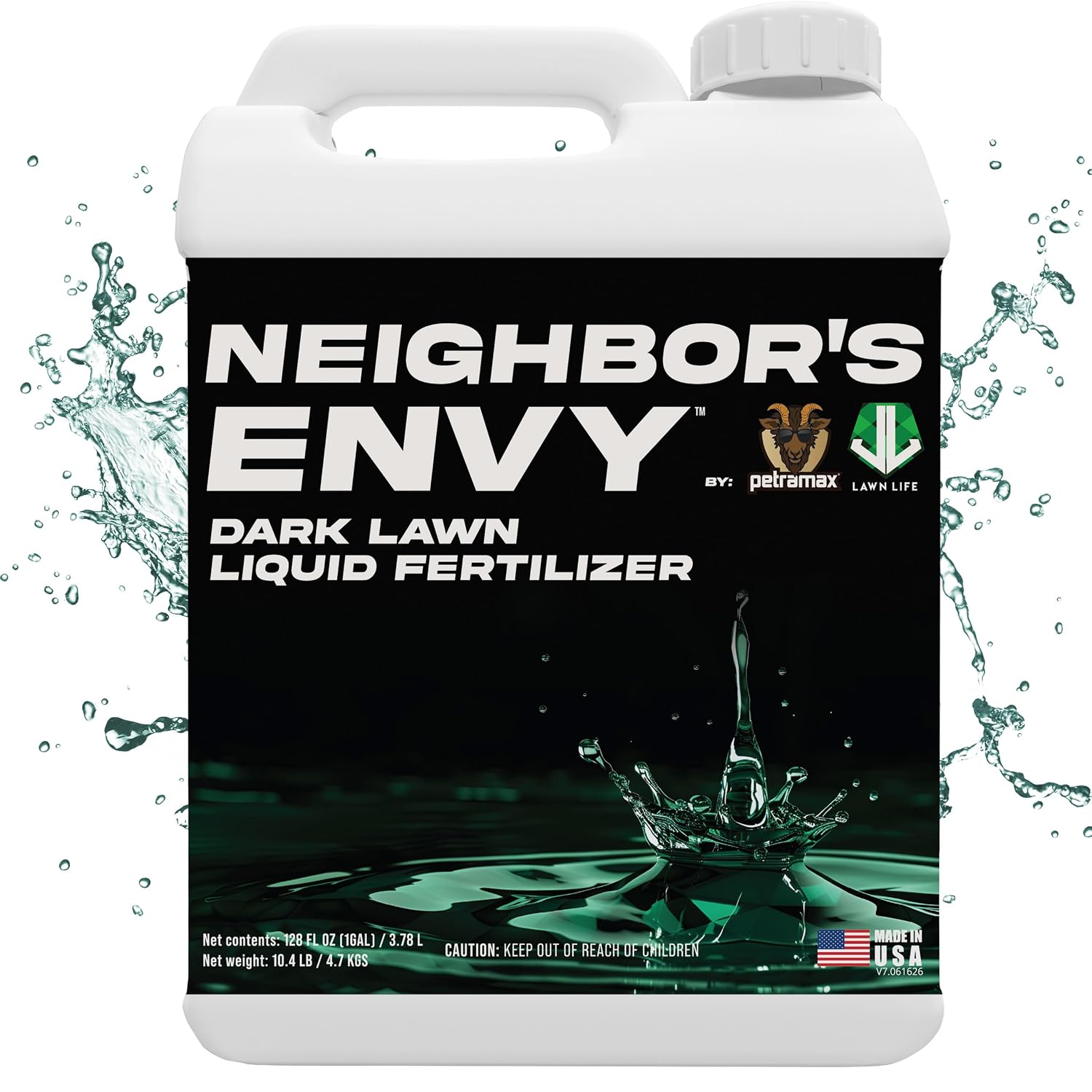 PetraMax Neighbor’s Envy Grass Fertilizer for Lawn, (16,000 sq ft, 1 Gal)