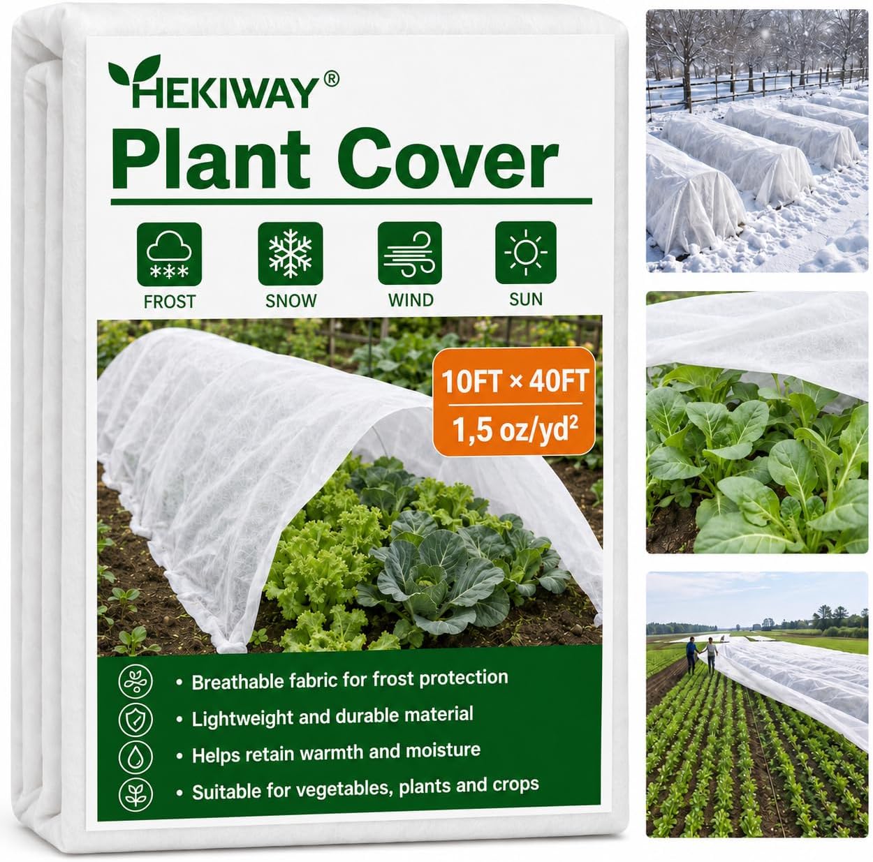 10 FT x 40 FT Frost Cloth, Plant Covers for Freeze Protection